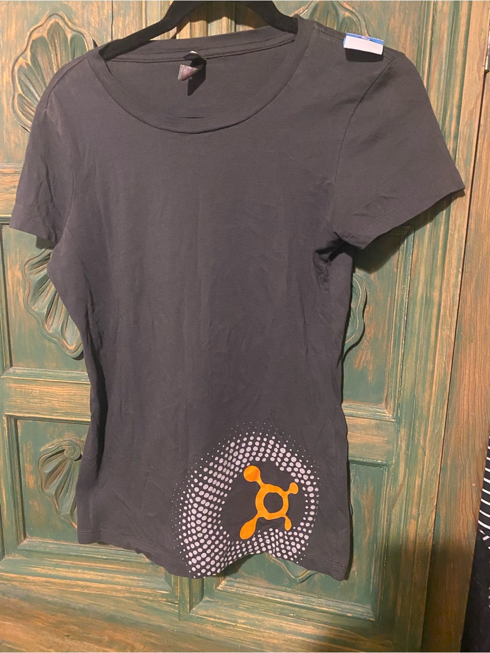 District Black Short-Sleeve Tee with Orange Graphic